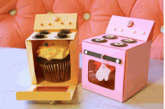 Laser Cut Oven Cupcake Box Template Free PDF File