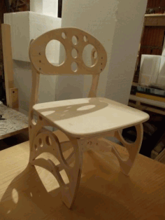 Laser Cut Plywood Baby Chair Design DXF File