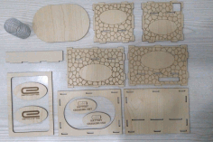 Laser Cut Plywood Mobile Stand Parts DXF File