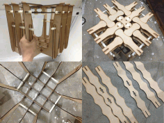 Laser Cut Plywood Puzzle Modern Stool DXF File