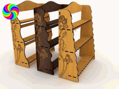 Laser Cut Plywood Shelf, Wooden Storage Shelf PDF, CDR and DXF Vector File