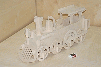 Laser Cut Puzzle Antique Wooden Locomotive Model DXF File