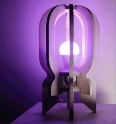 Laser cut Rocket 3D Wooden Table Lamp CDR Vectors File