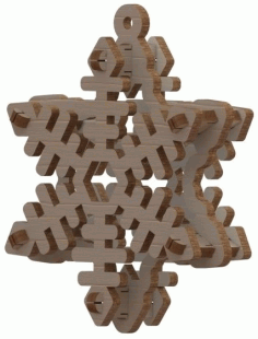 Laser Cut Snowflake Christmas Tree Decoration Free Vector File