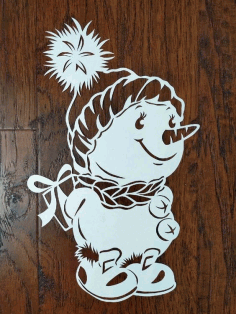 Laser Cut Snowman Christmas Window Decoration Vector File