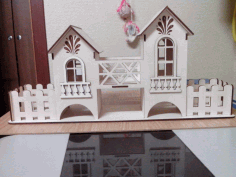 Laser Cut Tea Bag House Template Free CDR Vectors File