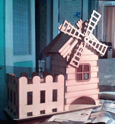 Laser Cut Tea House Mill Free CDR Vectors File
