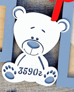 Laser Cut Teddy Bear Metric CDR File
