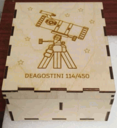 Laser Cut Telescope Optics Box, Wooden Storage Box, Wooden Box Free Vector File