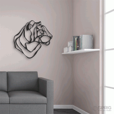 Laser Cut Tiger Decor Wall Art CDR File