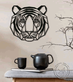 Laser Cut Tiger Head Metal Wall Decor, Wall Decoration Design Vector File