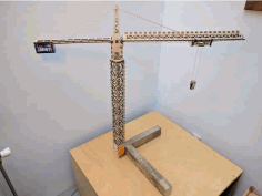 Laser Cut Tower Crane Model, 3D Wooden Crane Model Template Vector File