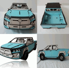 Laser Cut Toyota Hilux 3D Model Free CDR Vectors File