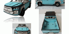 Laser Cut Toyota Hilux Car 3D Puzzle CDR File