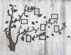 Laser Cut Tree Photo Frame Free Vector DXF File