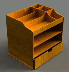 Laser Cut Wood Drawer Storage Organizer Template Vector File