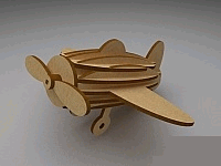 Laser Cut Wood Puzzle Mini Biplane DXF File