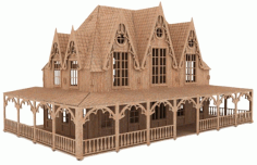 Laser Cut Wooden 3D Model Design, Wooden Architecture Design Vector File