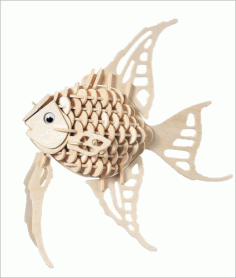 Laser Cut Wooden 3D Puzzle Fish DXF File
