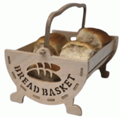 Laser Cut Wooden Basket Bread Box, Wooden Storage Basket Vector File
