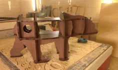 Laser Cut Wooden Bear 3D Book Shelf CDR Vectors File