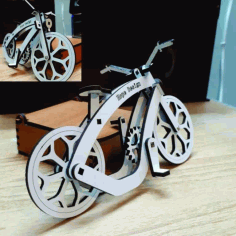 Laser Cut Wooden Bicycle 3D Puzzle Model, 3D Wooden Model Vector File