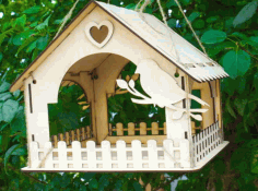 Laser Cut Wooden Bird Feeder Ideas, Wooden Bird House Vector File