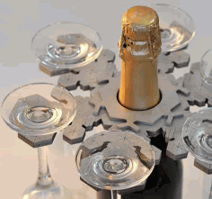 Laser Cut Wooden Bottle Holder, Glass Holder, Cup Holder Vector File