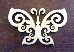Laser Cut Wooden Butterfly Decor Element CDR File