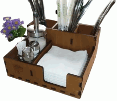 Laser Cut Wooden Cutlery Holder, Kitchen Wooden Organizer Vector File