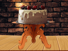 Laser Cut Wooden Decor Cake Stand, Wooden Cake Stand Vector File