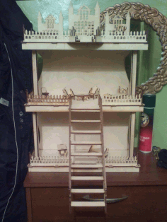 Laser Cut Wooden Doll House DXF File
