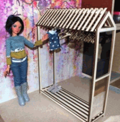 Laser Cut Wooden Dollhouse Clothing Hanger DXF File