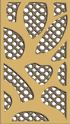 Laser Cut Wooden Door Screen Panel CDR Vectors File