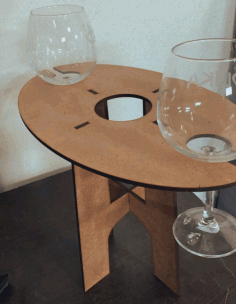 Laser Cut Wooden Drink Bottle and Glass Holder CDR, DXF, Ai Files