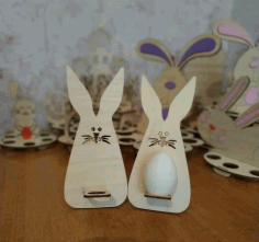 Laser Cut Wooden Easter Bunny Template 3mm Free CDR Vectors File