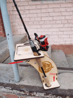 Laser Cut Wooden Fishing Rod Stand CDR File