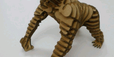 Laser Cut Wooden Gorilla 3D Puzzle Model DXF File