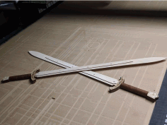 Laser Cut Wooden Handle Sword DXF File