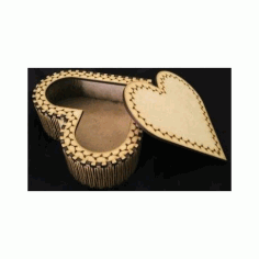 Laser Cut Wooden Heart Shape Box DXF File
