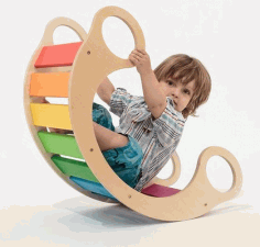 Laser cut Wooden Kids Rocking Crib DXF File