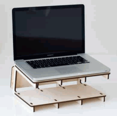 Laser Cut Wooden Laptop Stand, Wooden Stand, Laptop Wooden Stand Vector File