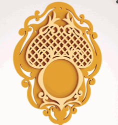 Laser Cut Wooden Mirror Frame 3D Puzzle Free Vector DXF File