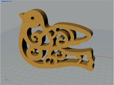 Laser Cut Wooden Model Bird Piece DXF File
