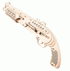 Laser Cut Wooden Rifle 3D Puzzle Free Vector CDR File