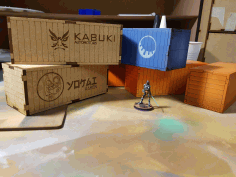 Laser Cut Wooden Shipping Container 3mm Mdf 50x50x130 DXF File