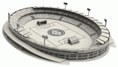Laser Cut Wooden Stadium Layout, Wooden 3D Model Vector File