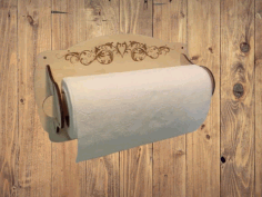 Laser Cut Wooden Toilet Tissue Paper Holder, Wood Tissue Paper Stand Vector File