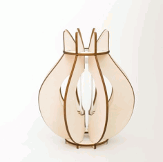 Laser Cut Wooden Vase, Wooden Flower Vase Vector File