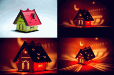 Laser Cutter Wooden Bird House Template CDR File